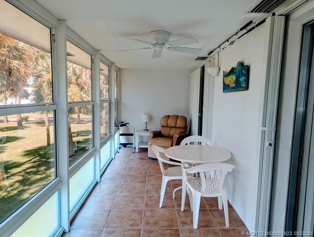 Finished Balcony with Two A/C vents and Ceiling Fan - extra Square Footage!