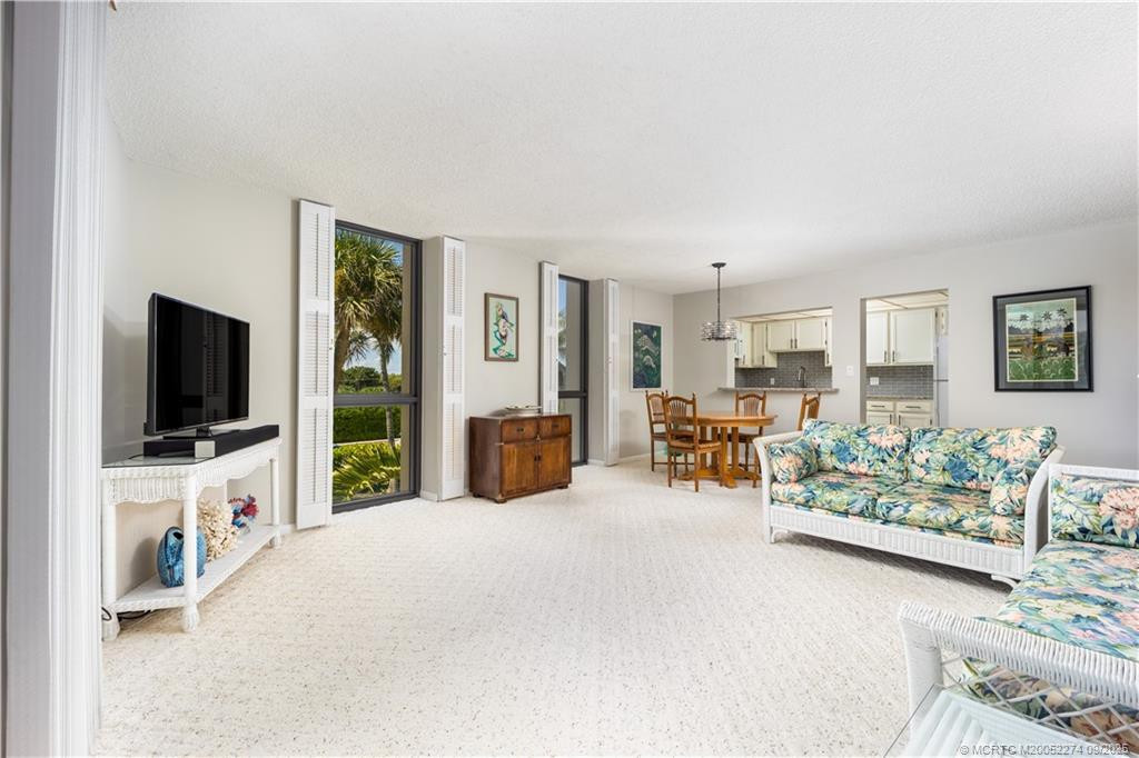 Plantation shutters and textured carpet