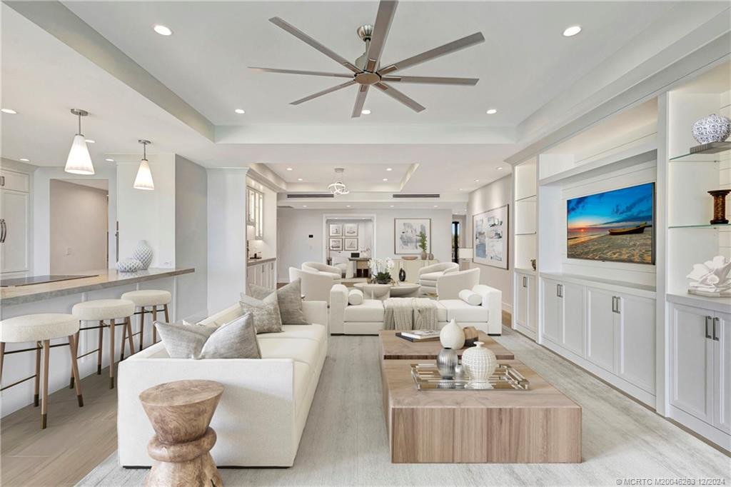 Virtually staged living room