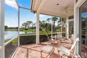 Screen Enclosed Patio with water & golf course views