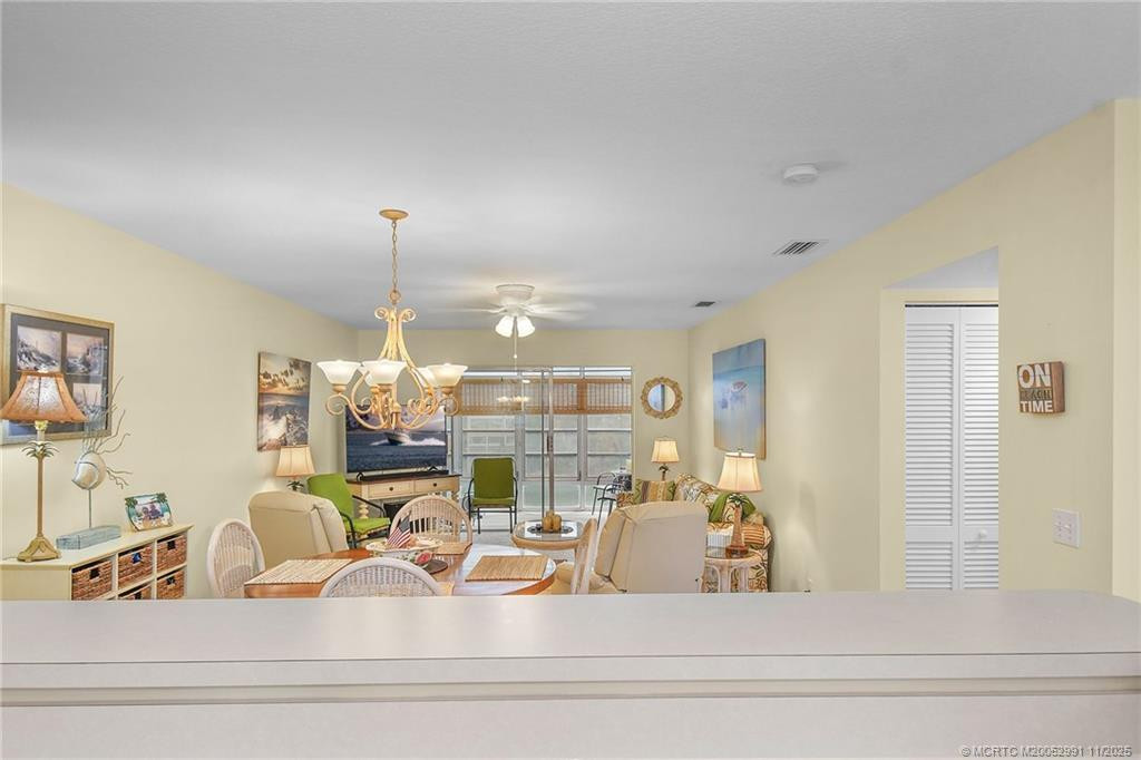 View of Dining Room and Living Room from Kitchen