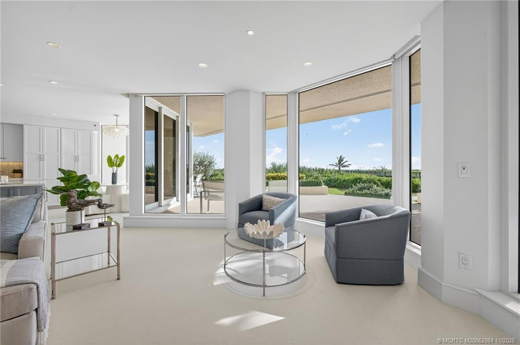 Spacious living room with sitting area