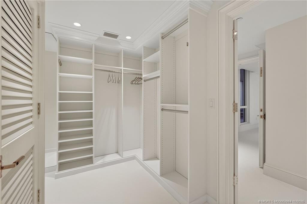 Custom closet in owner's suite