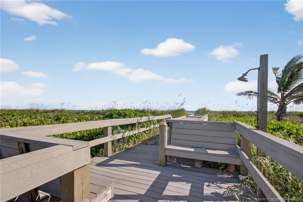 Beachside shower and bench
