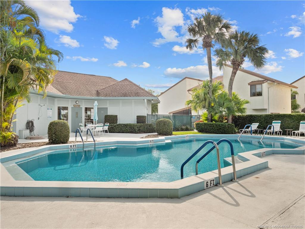 One of two community pools