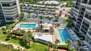 A view of the pools from teh beach