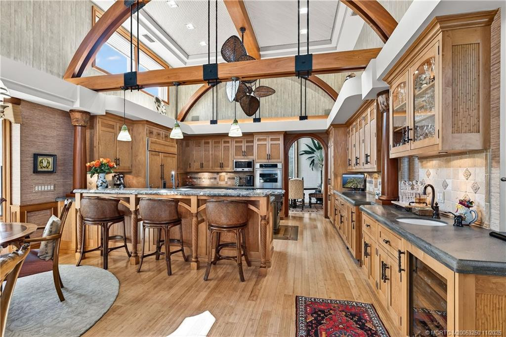 Magnificent Chefs' Kitchen. Inlayed Bamboo Custom Cabinetry.