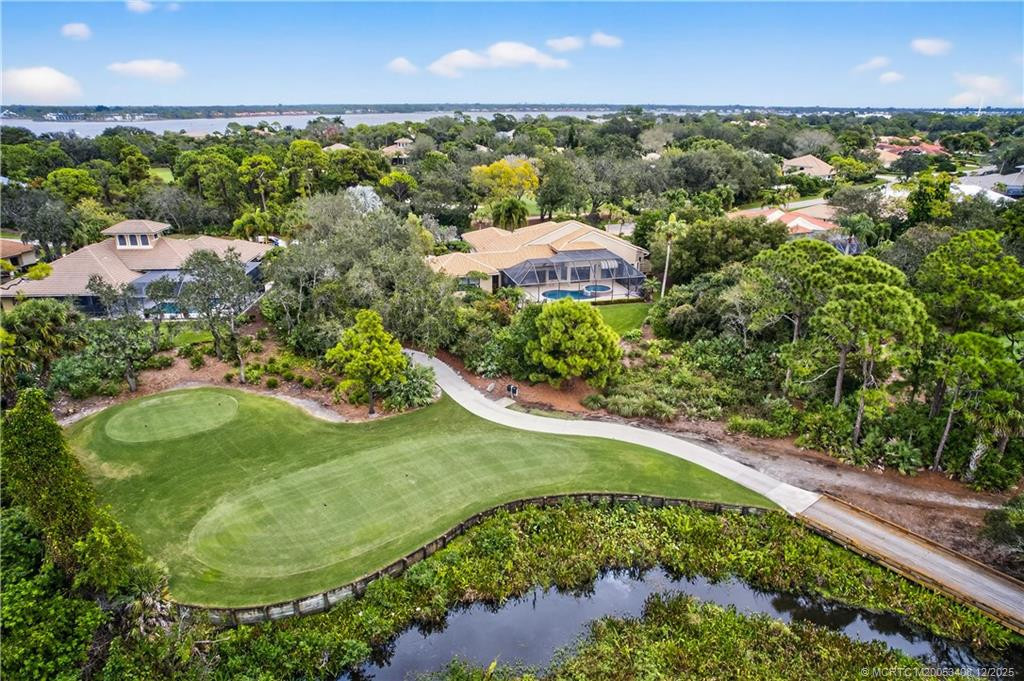 Aerial Rear View at 1401 Lancewood Terrace, Palm City