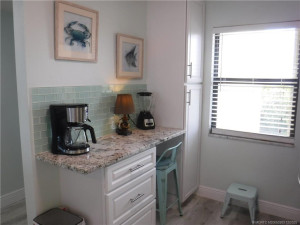 Kitchen sitting area with pantry