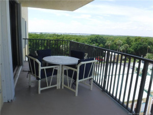 Balcony view to the west and river