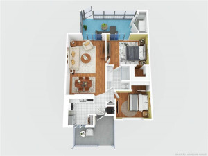 2 bedroom 1 bath virtual photo
