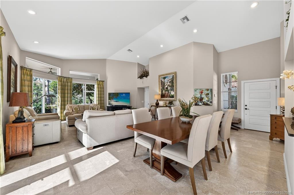 Living Room - Dining Area at 13017 Harbour Ridge Boulevard, Palm City