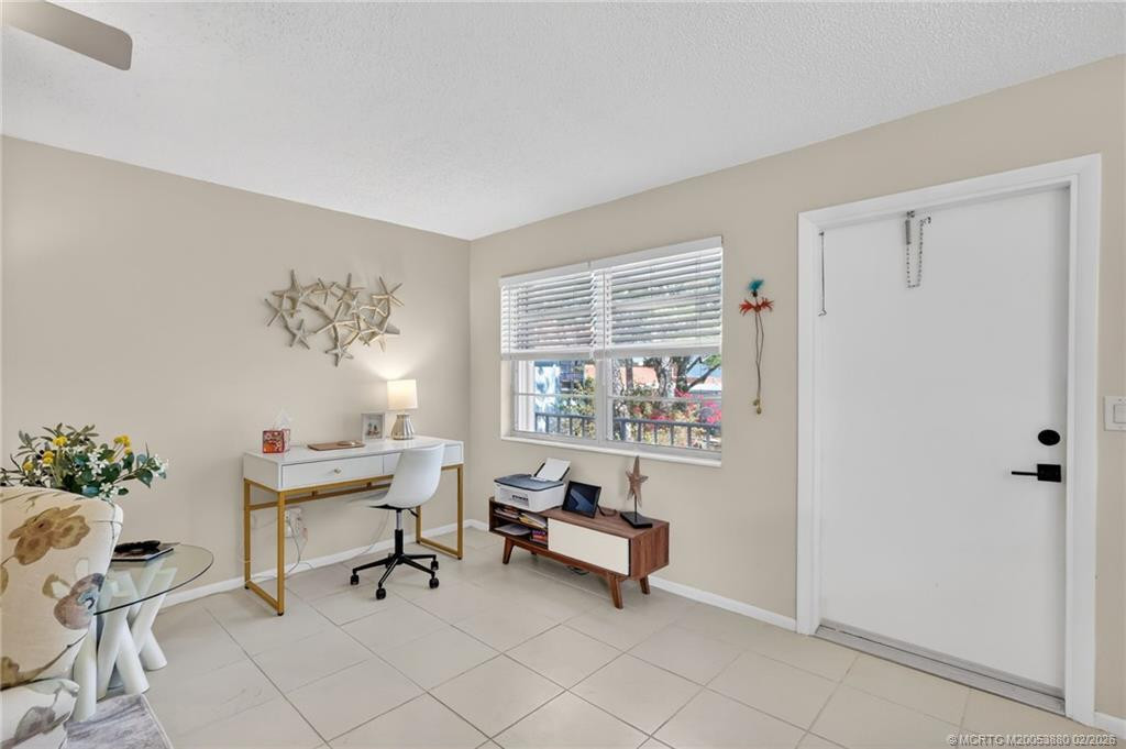 Entry space easily accommodates your office.