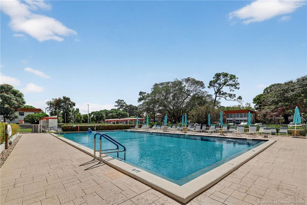 Spacious pool and deck area.
