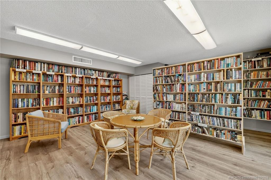 Abundant library at the clubhouse.