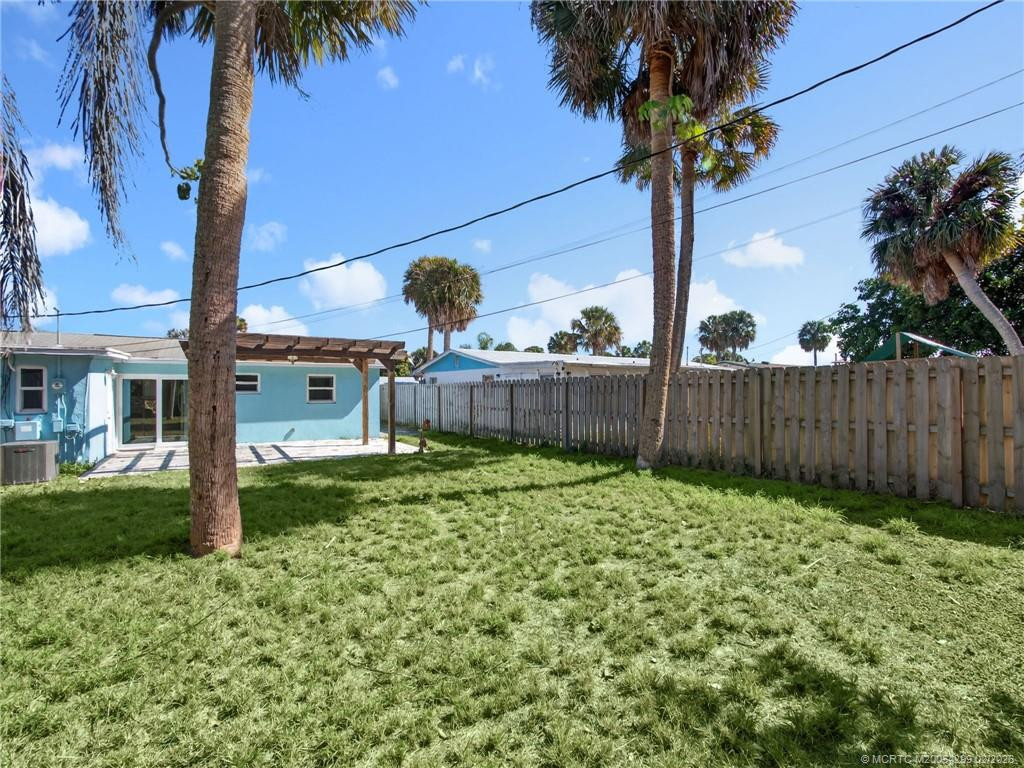 Fully fenced backyard.