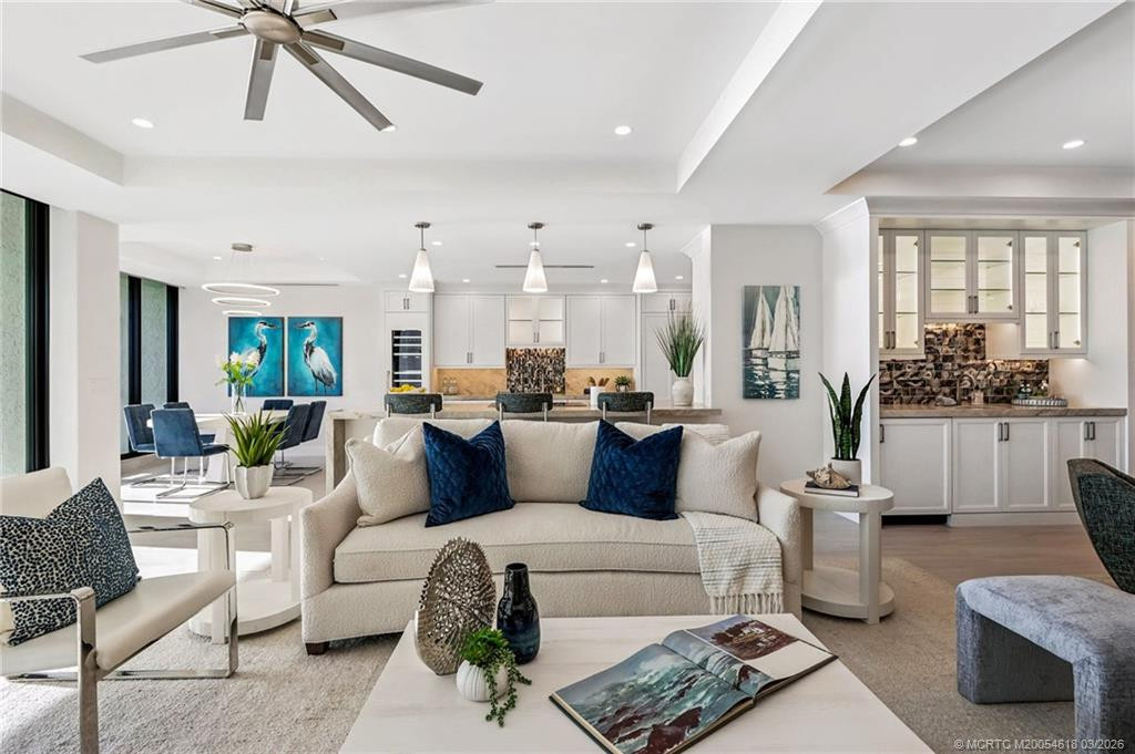 Open-concept living room designed for entertaining