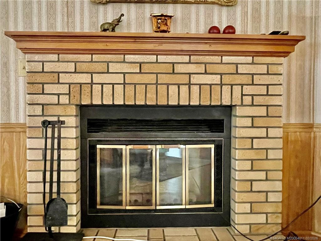 Wood burning fireplace