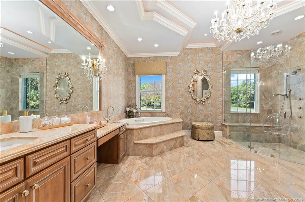 Primary Bath with Tub, Shower and Vanity area
