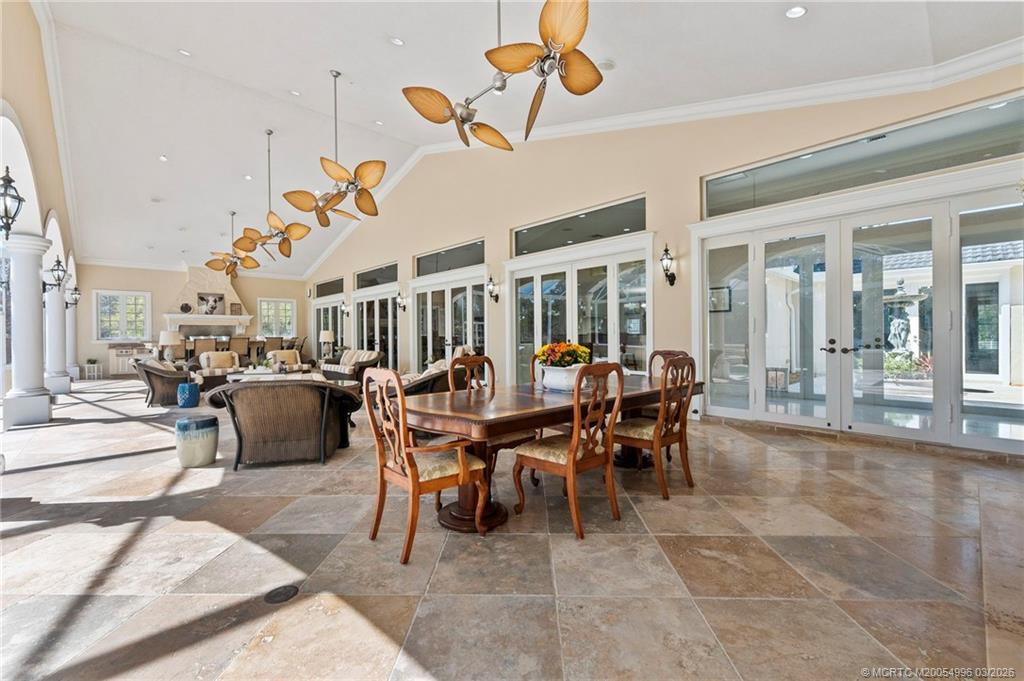 Veranda with Summer kitchen and Gas Fireplace