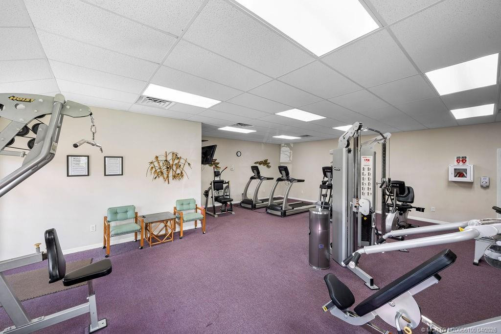 Well equipped fitness center