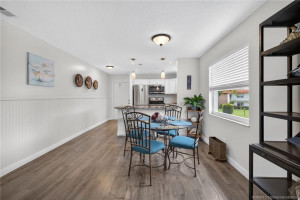 Wainscoting elevates the entryway.