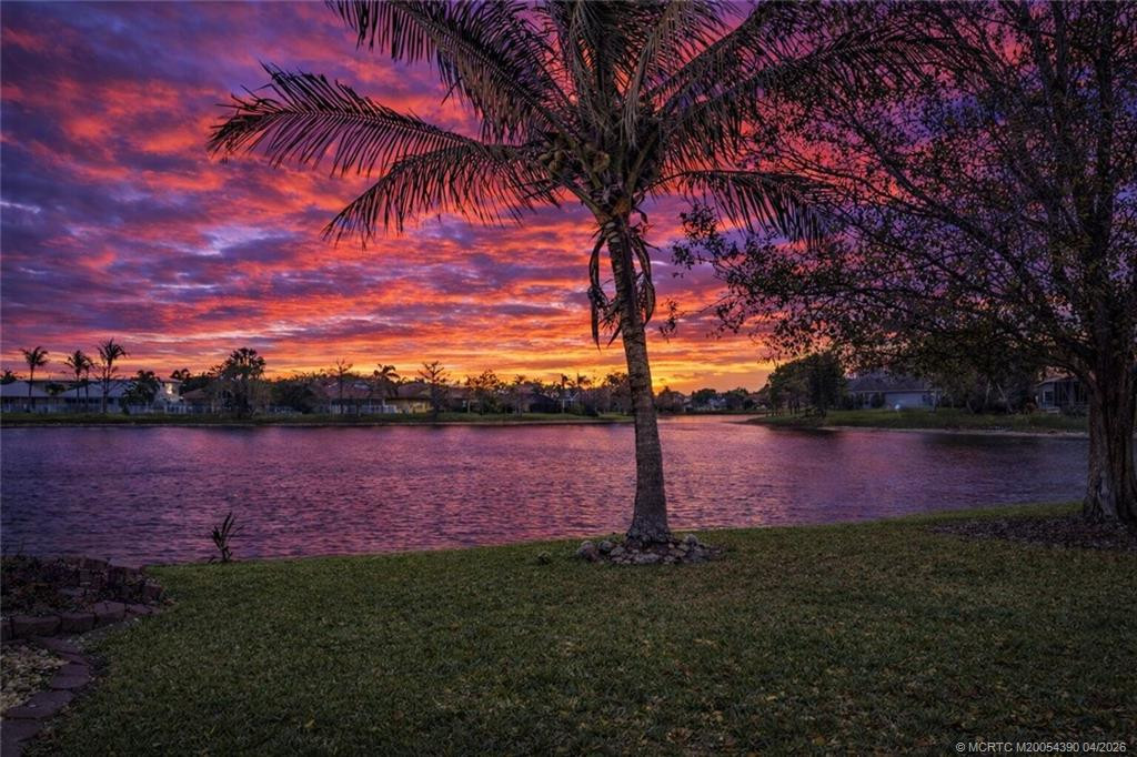Virtual Twilight Lake at 861 NW Waterlily Place, Jensen Beach