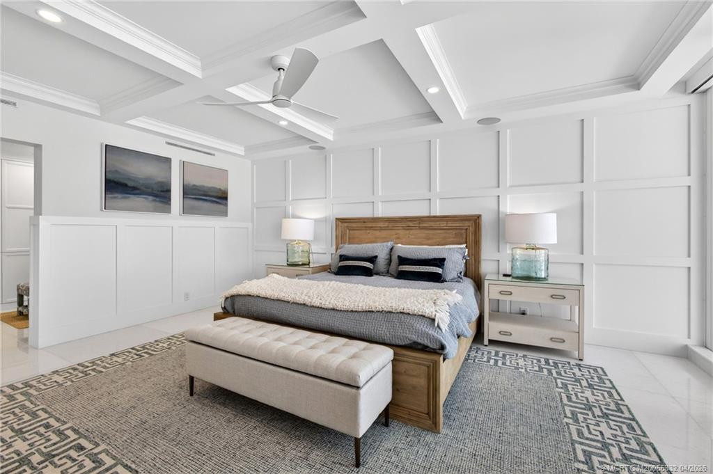 Custom millwork and coffered ceilings
