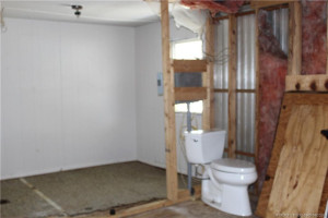 walls have been removed between 2 bedroom and bathroom
