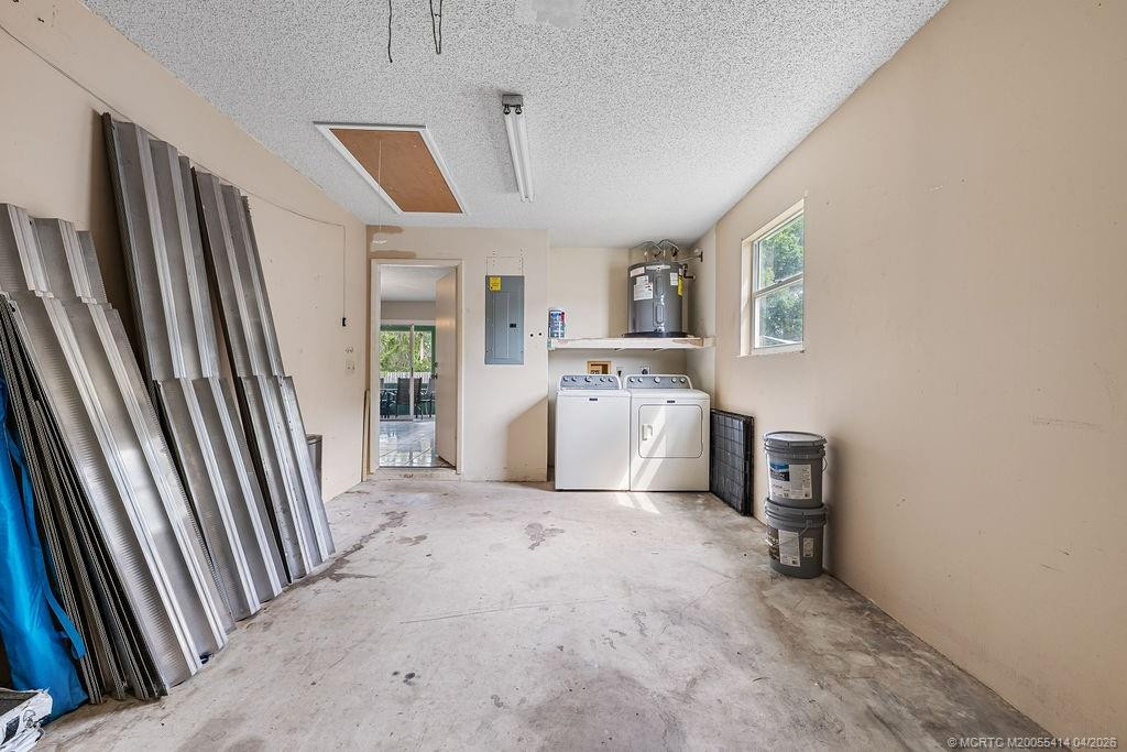Garage with Laundry and Storm Panels