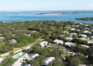 aerial with waterway close by.