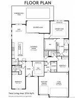 Stellar 2516 SF floor plan featuring 3 bedrooms, 3 full baths, and a versatile flex room. Open-concept design includes a spacious gathering room, gourmet kitchen with large center island and pantry, café dining area, and covered lanai overlooking the screened pool patio. Private owner’s suite offers a spa-style bath and oversized walk-in closet. Split-bedroom layout, spacious laundry room, and oversized 2.5-car garage with golf cart space complete this exceptional home.