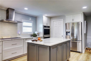 Kitchen toward pantry door closed