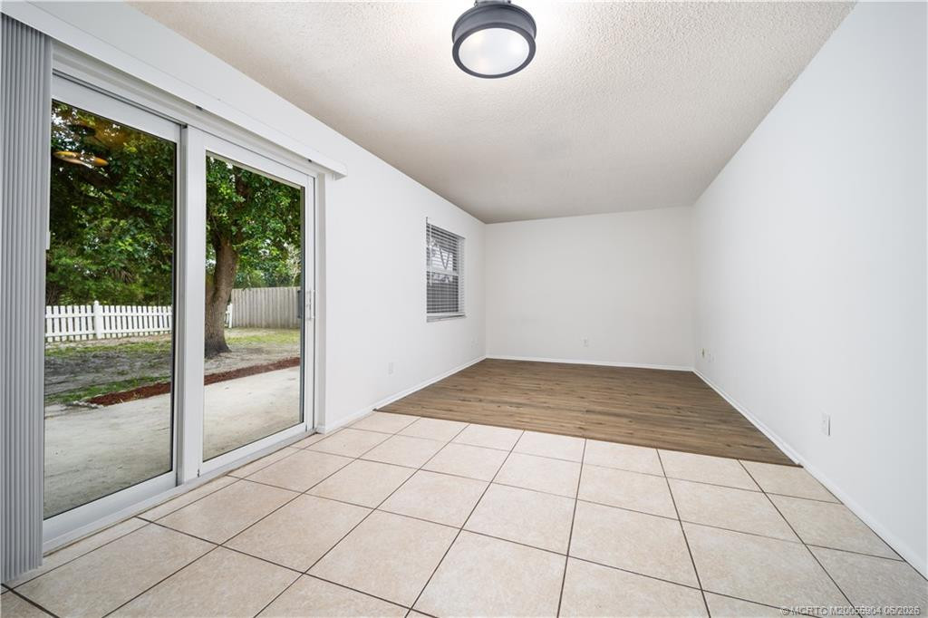 Dining area conveniently adjacent to kitchen