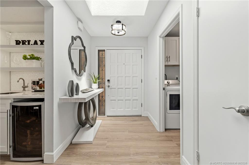 Foyer entry with skylight.
