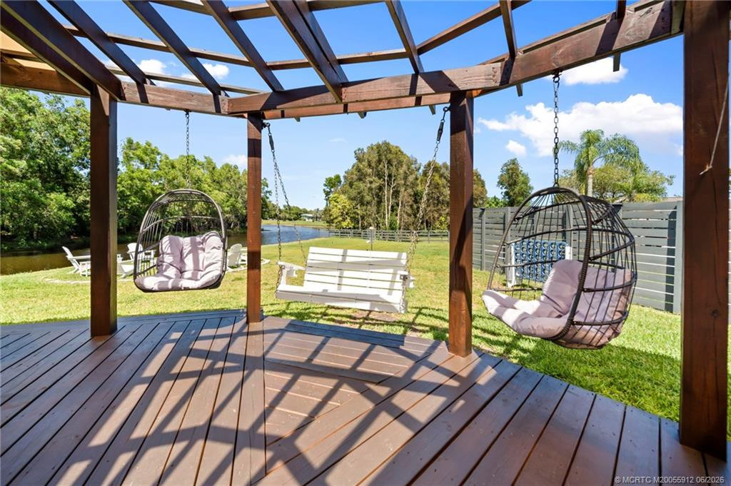 Beautiful Patio and Pergola Overlooking the Lake