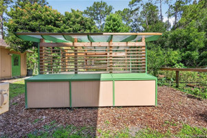 Greenhouse has large built-in storage bins.