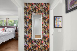 Hallway to Guest Bathroom (right) and Bedroom (Left)