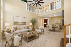 Virtually Staged Formal Living and Dining Room