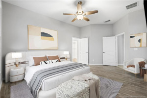 Virtually Staged Primary Bedroom