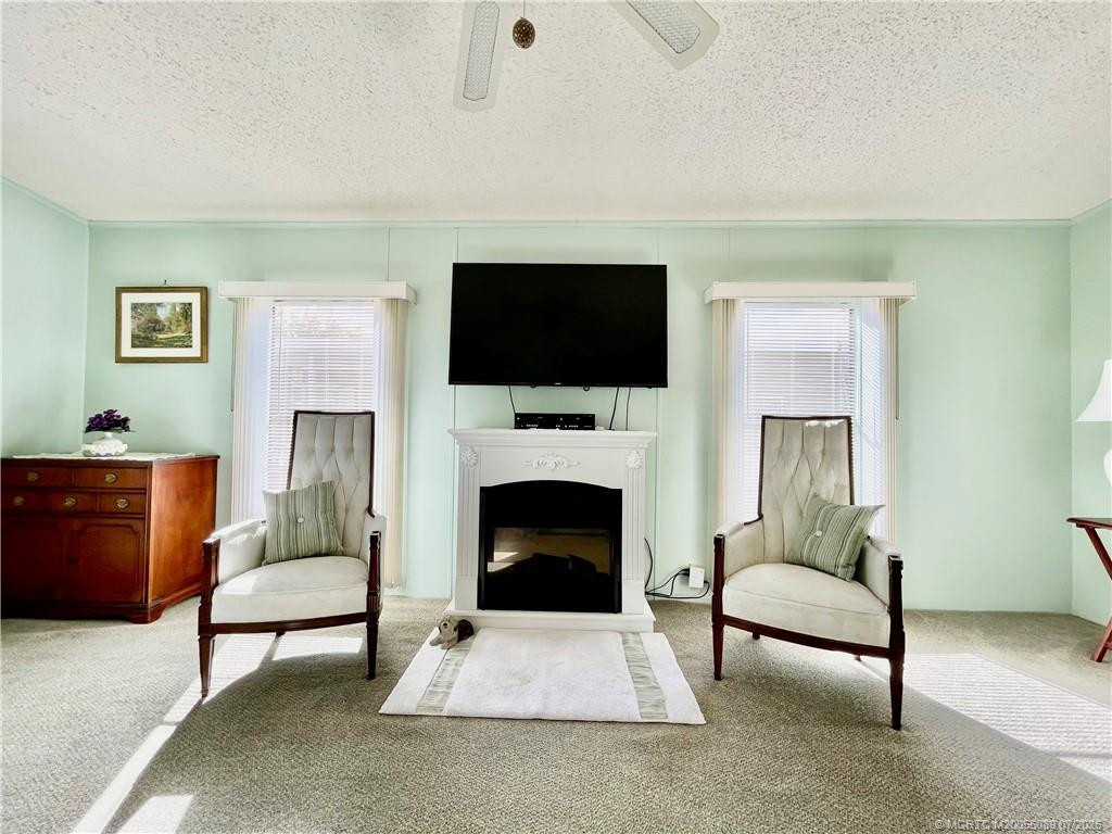 Electric fireplace for a cozy evening.