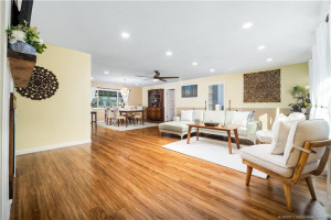 LED recessed lighting. LVP flooring