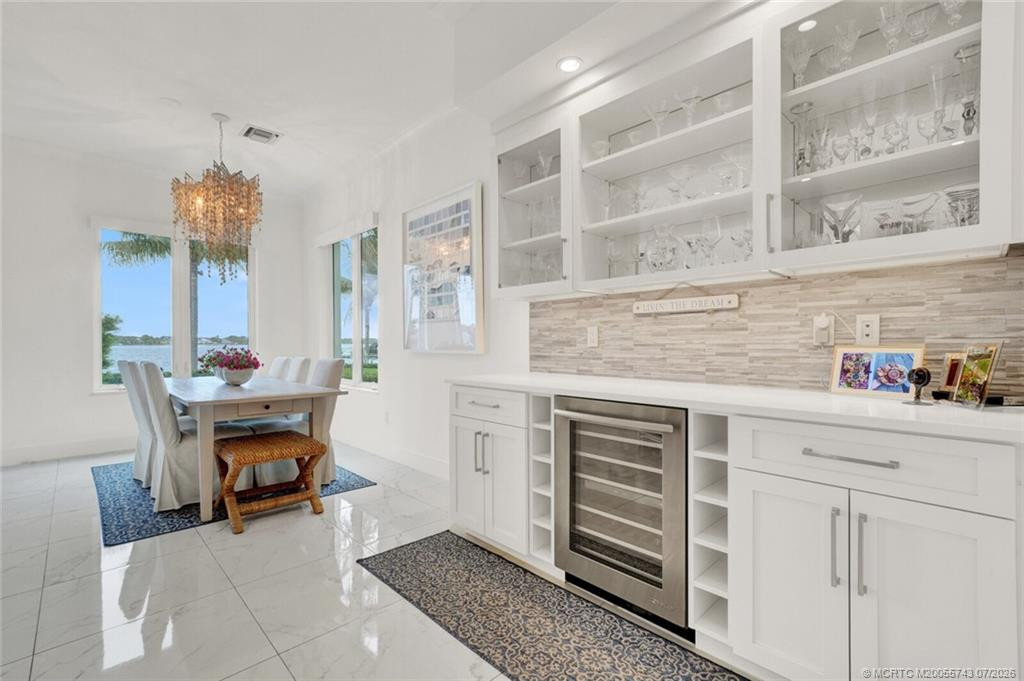 Bar with wine refrigerator