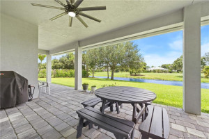 Covered patio with gas line.
