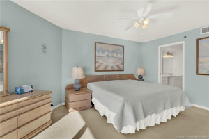 View of Primary bedroom from sliding glass door.