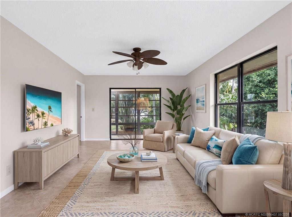 Virtually staged living room