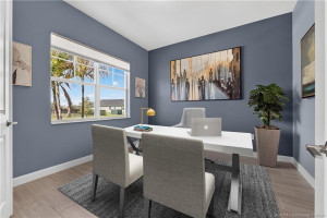 Virtually staged office/den