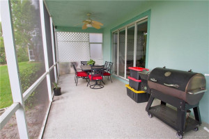 The screened porch has privacy screens on both ends for your quiet enjoyment.