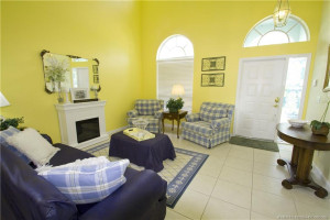 Tiled floors throughout the main living area on the first floor