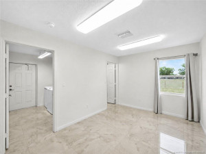 Office space, laundry and bathroom